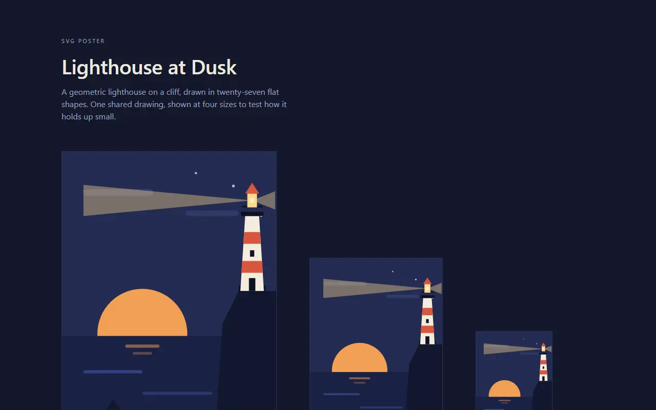 Qwen3.8-27B-NVFP4: Lighthouse Svg Poster